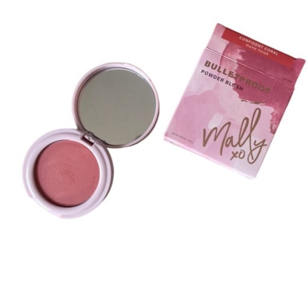 Mally XO Bulletproof Powder Blush Confident Coral Matte Finish Makeup